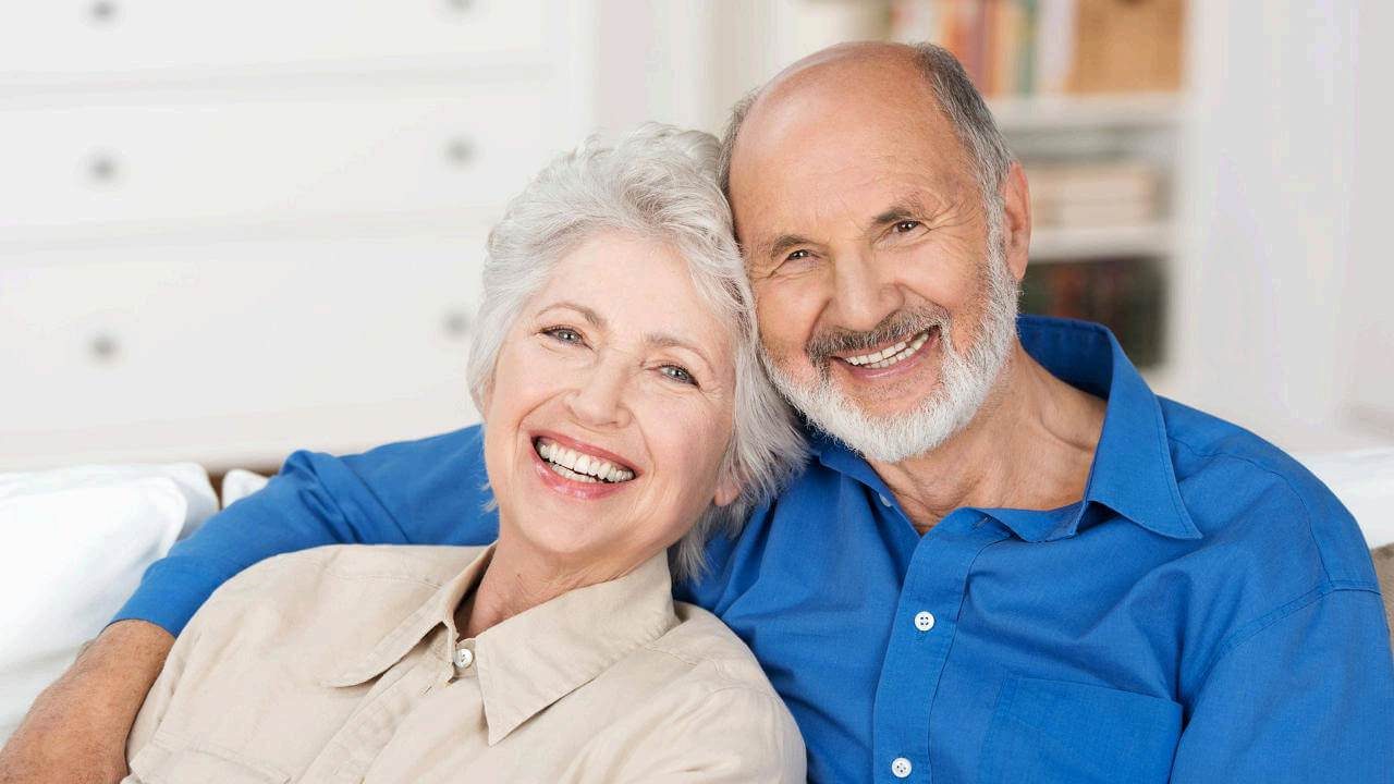Smiling senior couple